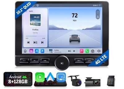 Double DIN 10.1'' Android Auto 13 8+128 Carplay Car Stereo Radio GPS DSP Headunit