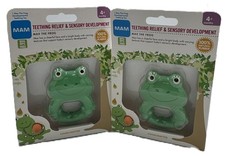 2PK MAM Max The Frog Natural Rubber Teether Toy 4 Months Baby Friends