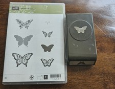 Stampin Up PAPILLON POTPOURRI Stamp Set With butterfly punch - Good cond