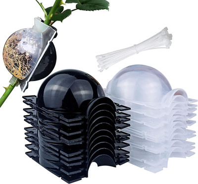 MIIIM 10 PCS Air Layering Propagation Kit with Zip Ties, Reusable Half Transpare
