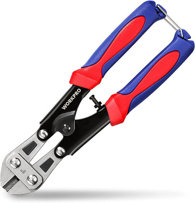Mini Bolt Cutter 8-Inch, Spring Loaded Small Heavy Duty Wire Cable Cutter, Snips