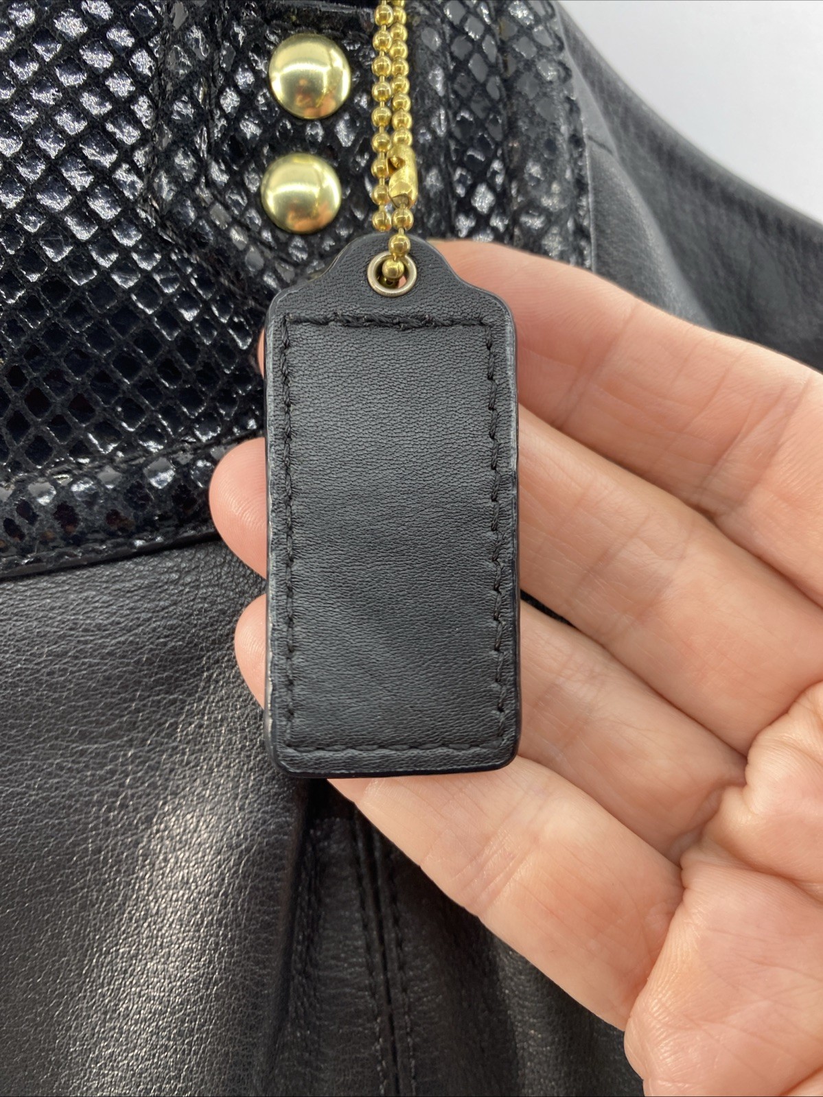 Coach Ashley Black Python Leather Satchel Shoulde… - image 5