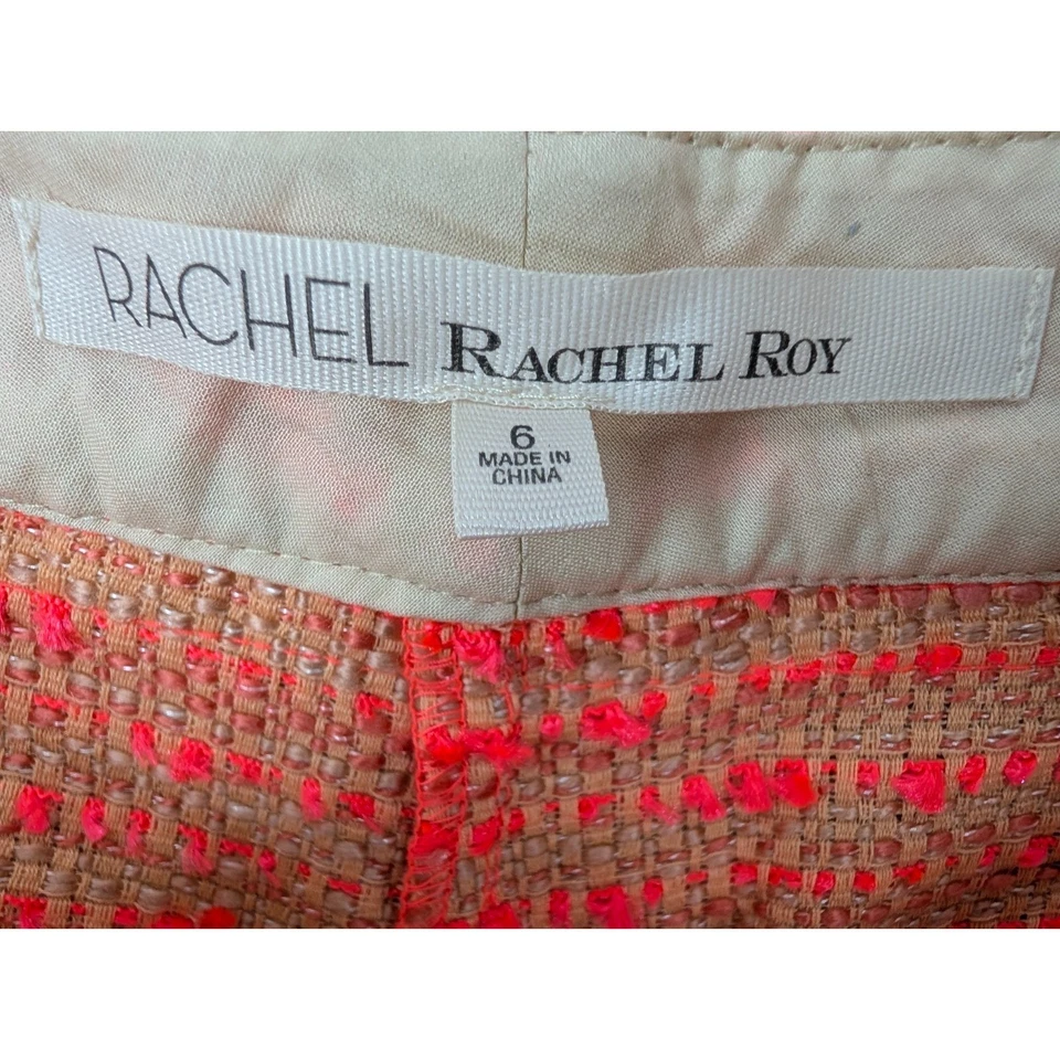 RACHEL Rachel Roy Shorts Womens Boys Club Hot Pink Combo Tweed Chic Size 6 NEW - Image 2 of 4