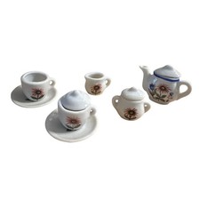 Vintage Made in Japan Miniature Tea Set Doll Dollhouse Ceramic Teapot Porcelain