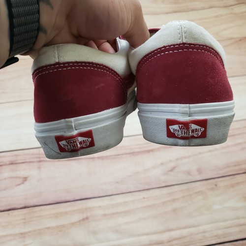 Vans Old Skool Shoes Mens 10 Red White Skate Skateboarding Lace Up Sneakers - Picture 6 of 9