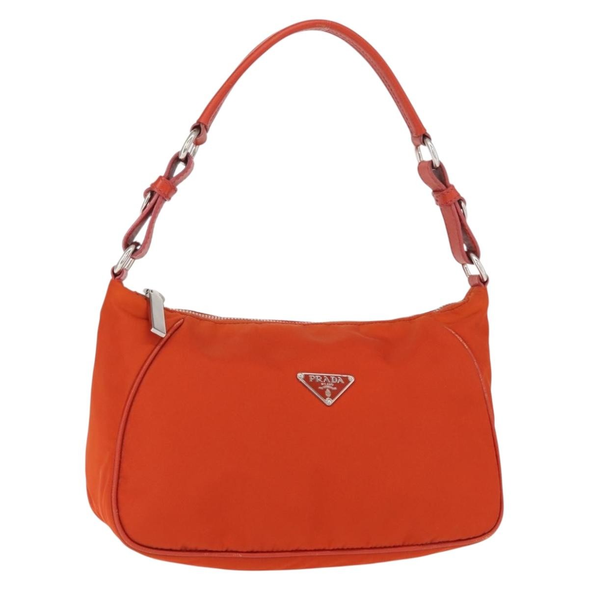 Borsa a tracolla Prada nylon arancione argento originale 152734