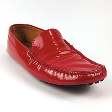 Tod's Ferrari Mocassini Loafers Gommino 38 Donna Pelle Rosse Scarpe Basse Italy