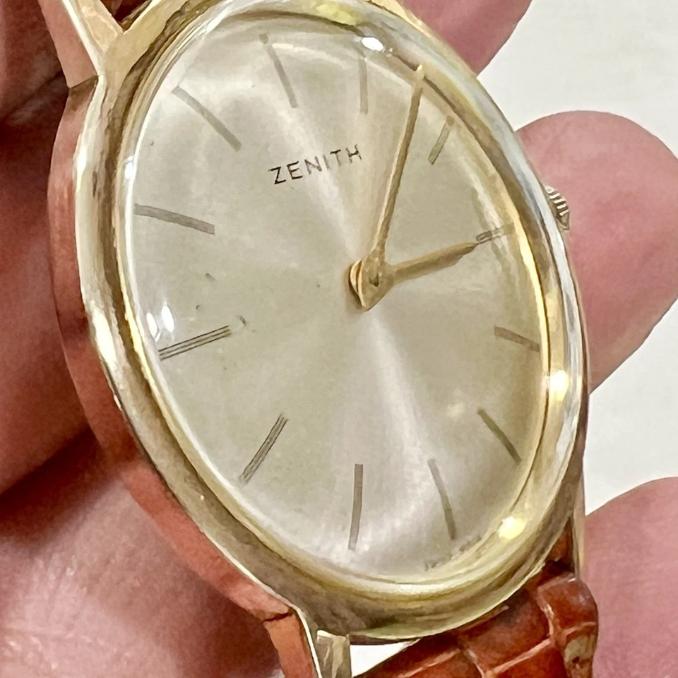 Reloj suizo vintage Zenith relleno de oro cuerda manual 35 mm para hombre 17 joyas ¡FUNCIONA! Foto 3 de 4