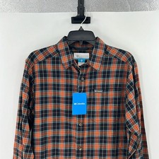 Columbia Men's Vapor Ridge III Long Sleeve Shirt - Orange Plaid - Small - NWT