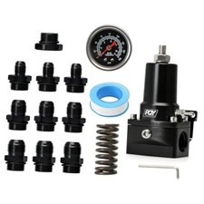 Adjustable Fuel Pressure Regulator Kit 30-140PSI With 10AN Return and black