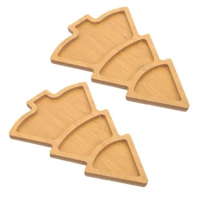 2 PCS Christmas Tree Platter Tray Cheese Board Charcuterie Serving
