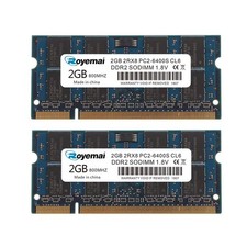 4GB Kit 2x2GB PC2-6400 RAM, DDR2 800MHz SODIMM 2RX8 CL6 1.8V 200pin Memory ...