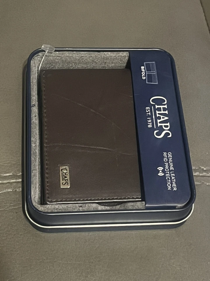 Бумажник Chaps By Ralph Lauren мужской коричневый кожаный складной с радиочастотной идентификацией 1020-BRN - Изображение 3 из 3