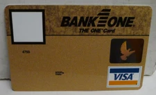 Bank One The One Debit Card Gold PHOTO Visa - Un-Embossed BLANK - RARE Vintage