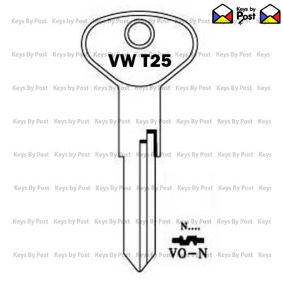 VW T25 T3 Transporter Key Blank - LT Vans - (N Profile) 1979 to 1992
