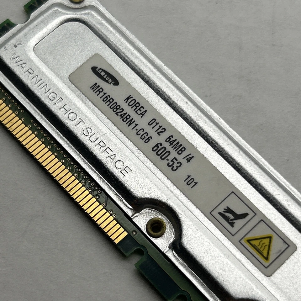Memoria RAM Rambus Samsung NEC 64 MB 600-53 184 pines Foto 3 de 4