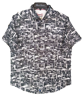 Robert Graham Club Carmel Exclusive Car Embroidered Short Sleeve M Shirt $248