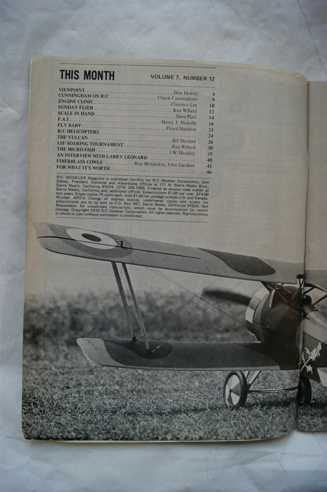 1970 RC Modeler Magazine - December - Image 2 of 2