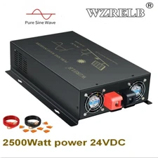 2500W Pure Sine Wave Power Inverter 24V to 110V 220V Off Grid Solar Home