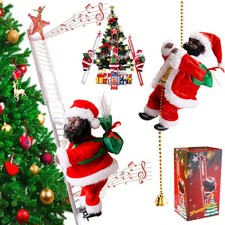 Electric Christmas Santa Claus Climbing Rope Ladder Musical Toy Xmas Gift Decor