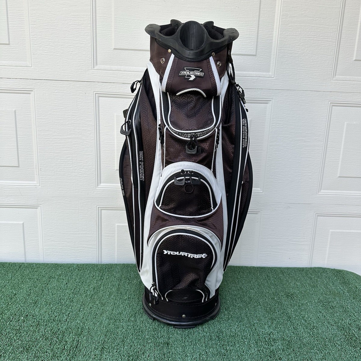 TOURTREK Golf 6.0 Black 15 Way Club Divider Cart Bag w/ Rain TOURTREK Golf 6.0 Black 15 Way Club Divider Cart Bag w/ Rain