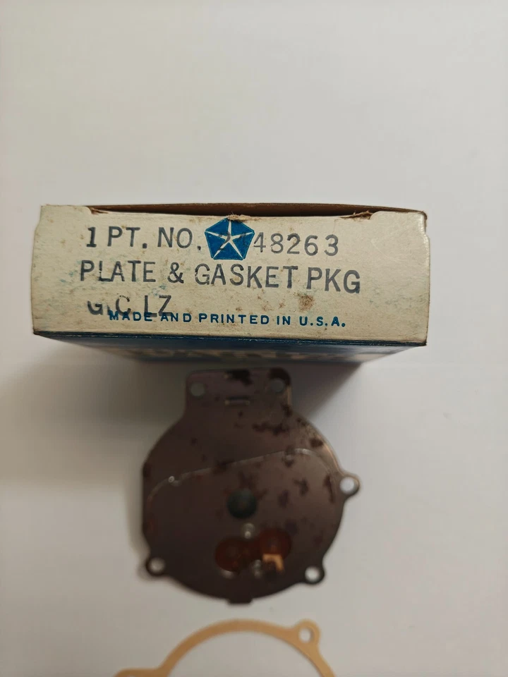 1963-1964 Dodge Plymouth placa de motor limpador de velocidade única e junta Pkg 2448263 novo na caixa - Imagem 4 de 4