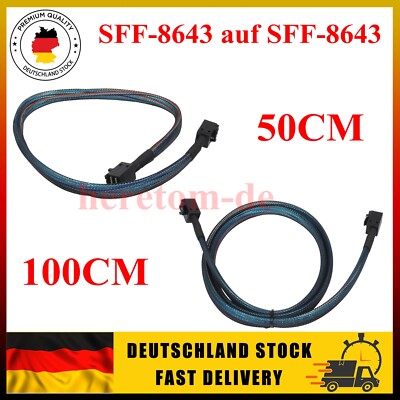 12Gb/s Internes Mini SAS SFF-8643 zu SFF-8643 Mini SAS HD Datenkabel 50CM/100CM