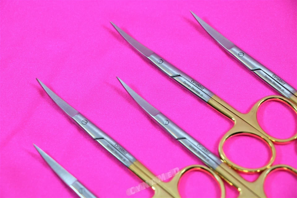 NUEVO 5 EA Premium ALEMÁN TC Iris Tijeras 4.5" Instrumentos Dentales Quirúrgicos Curvos Foto 3 de 4