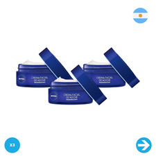 Nivea - Crema Facial Hidratante Noche Nivea Essentials x 50 ml x 3 Unidades 