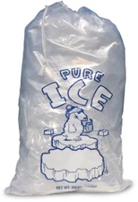 20 ea. 20lb Clear Ice Bag with Drawstring
