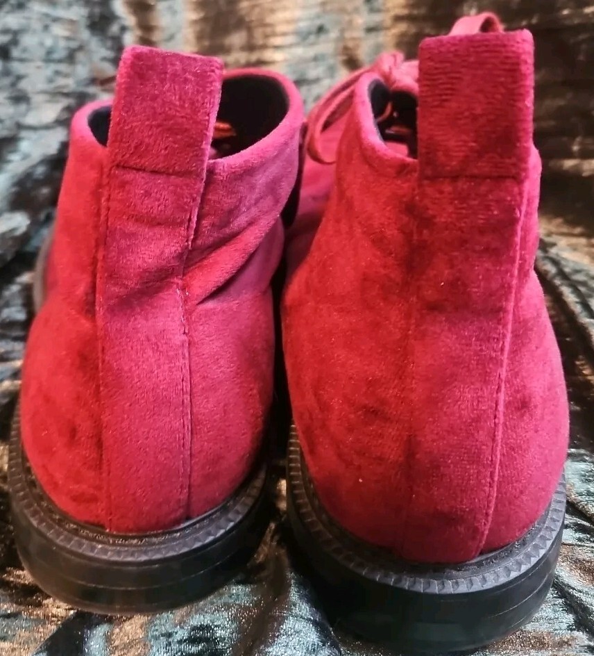 Vtg 90s Style International Concepts Red Velvet Vegan Chukka Salem Boots Men 8.5 INC International Concepts Men main image 3