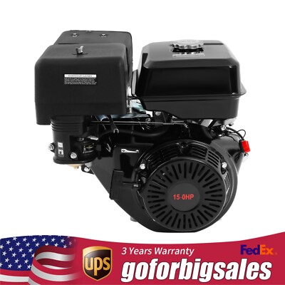 4-Stroke 420cc 15HP OHV Horizontal Shaft Gas Engine Recoil Start Go Kart Motor