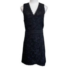 ALICE + OLIVIA LENNON BLACK LACE EMBROIDERED SLEEVELESS COCKTAIL DRESS - 4