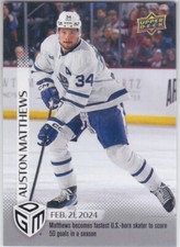 2023/24 UD..AUSTON MATTHEWS..GAME DATED MOMENTS../599..CARD # 64..MAPLE LEAFS