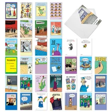 36 Assorted Set Funny Graduation Cards with Envelopes (36 Designs) - Grad Toons