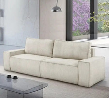 Sofa Bed with Sleep Function Storage Corduroy New Springs LONDON C