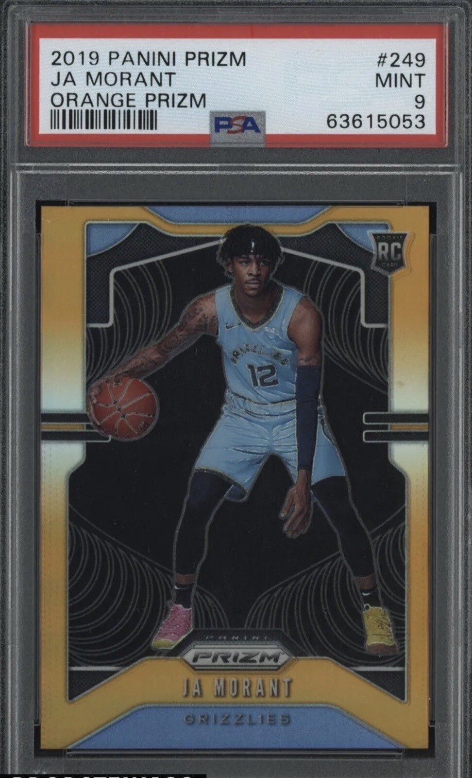 2019-20 Panini Orange Prizm #249 Ja Morant RC Rookie 20/49  PSA 9   "PRISTINE "