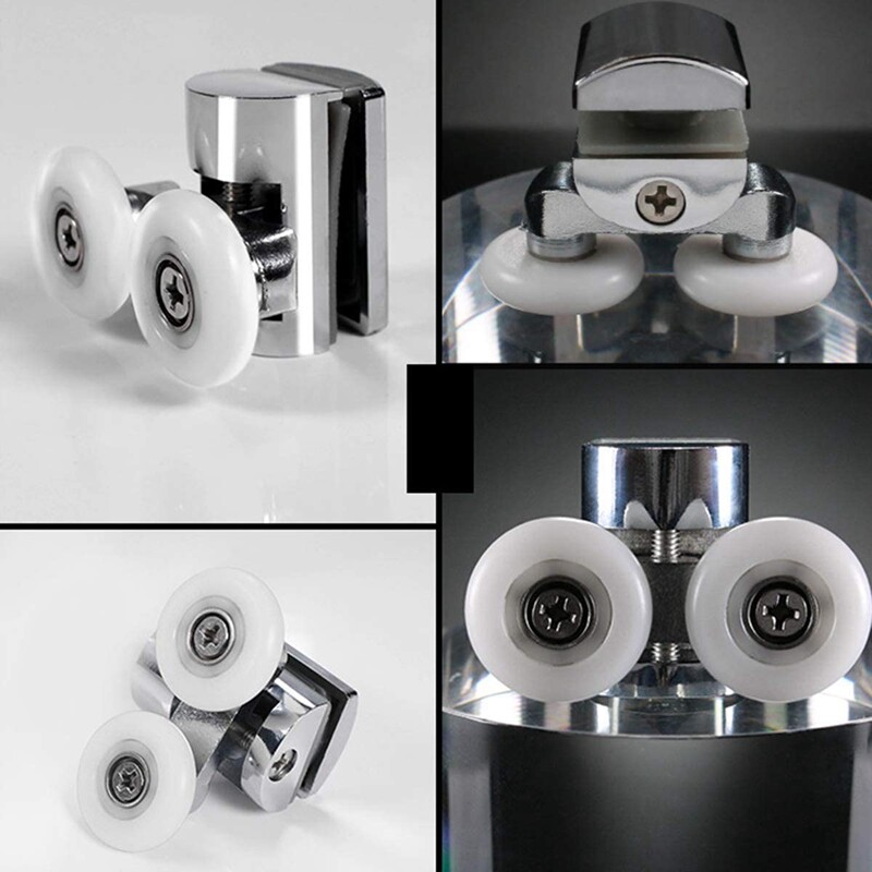 4Pcs Shower Door Wheels 23mm Shower Door Rollers Duty Alloy Dual Wheel