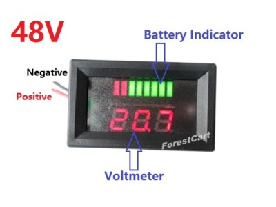 48V Charge Meter Voltmeter Acid Lead Battery Indicator,EZGO Club Car Golf Cart