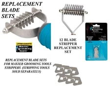REPLACEMENT BLADES SET FOR MASTER GROOMING TOOLS  Coat Stripper 12 Blade