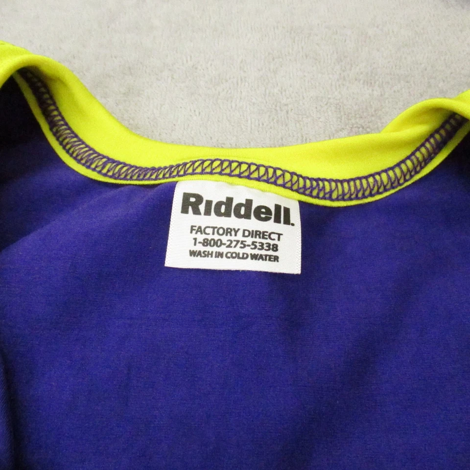 Винтажная мужская футболка Riddell 2XL фиолетовая желтая сетка футбол WEST - Изображение 2 из 4