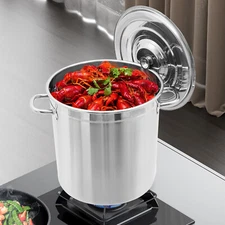 35L/37Qt Stock Pot 201 Stainless Steel Crawfish Seafood Boil Pot Kitchen/Outdoor