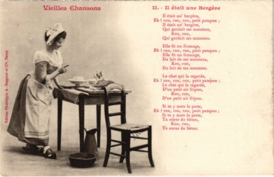 Old postcard AK Old Songs 11. - Il Etat une Bergere BERGERET (1357021)