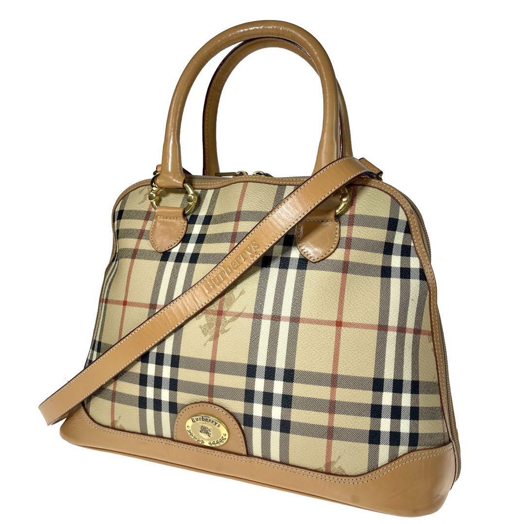 Burberry Shoulder Bag 2way Nova Check Canvas Brown Authentic F1007437