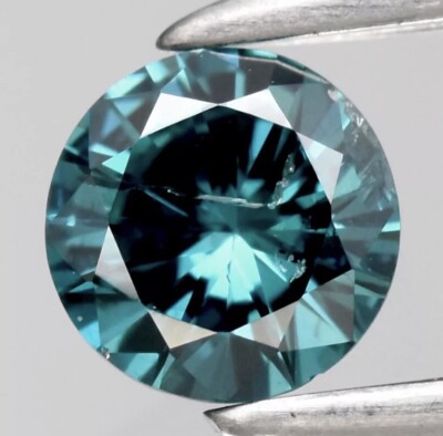 0,15ct 3,5mm VS Rund Brillant Natur Ausgefallen Grünlich Blau Diamant, Edelstein