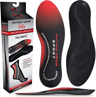 Physix Gear Sport Orthotic Insoles Arch Support Insoles Full Length Inserts