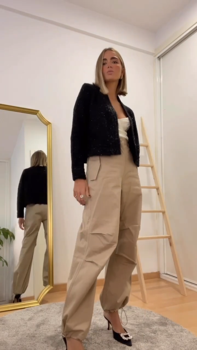 Zara Cargo Parachute Pants Bloggers Fav New Measurements | eBay