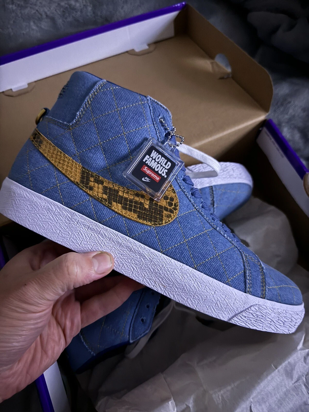 NIKE SB X SUPREME BLAZER DENIM 2022 US 8.5 DEADSTOCK