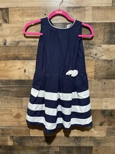 Osh Kosh Blue Dress 8 Girls Stripe