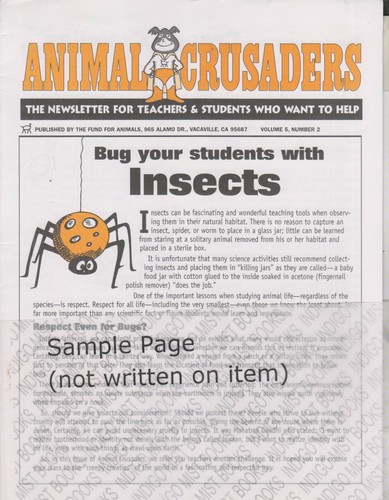 Animal Crusaders Volume 5 Numbers 1-4 Animals (Newsletters: Teachers, Childre - Picture 2 of 5